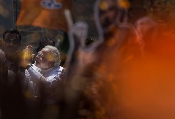 Prime Minister Modi at an election rally. (Gettyimages)